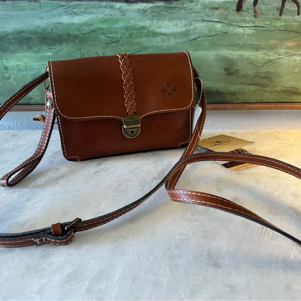 Patricia Nash Brown Leather Crossbody / Clutch Bag